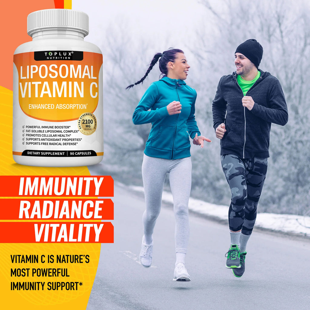 Boost Your Immunity with Toplux Nutrition Liposomal Vitamin C 2100mg - Powerful Antioxidant for Skin Health and Overall Wellness
