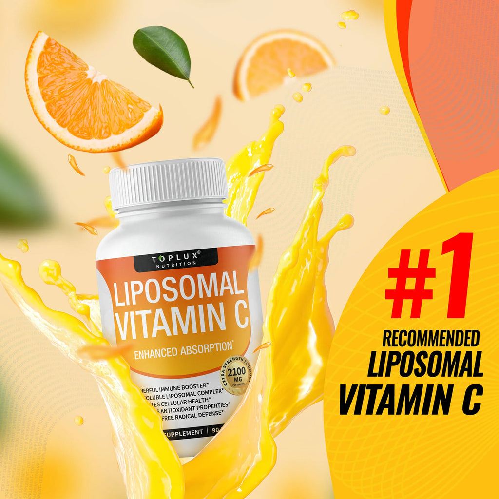 Boost Your Immunity with Toplux Nutrition Liposomal Vitamin C 2100mg - Powerful Antioxidant for Skin Health and Overall Wellness