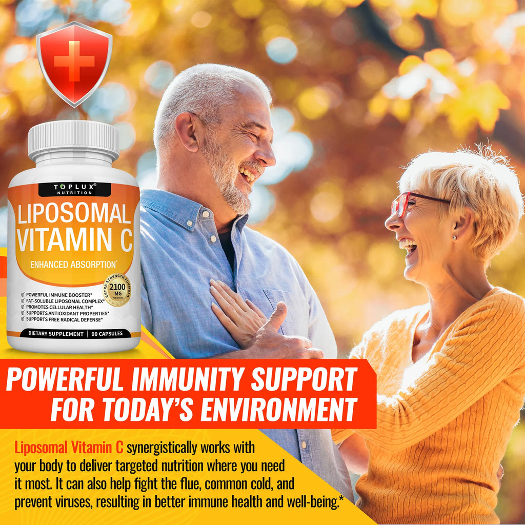 Boost Your Immunity with Toplux Nutrition Liposomal Vitamin C 2100mg - Powerful Antioxidant for Skin Health and Overall Wellness