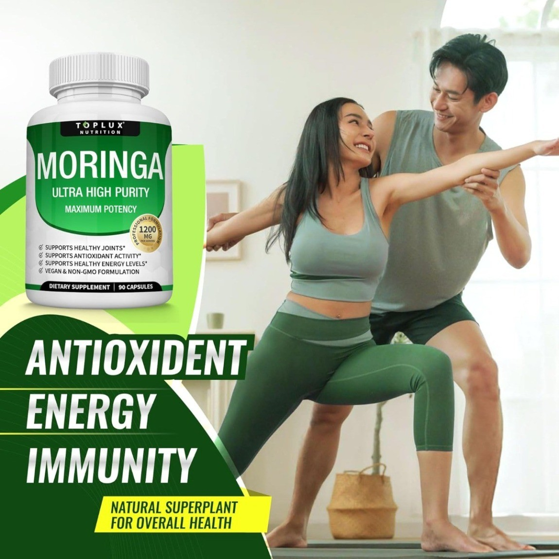 Toplux Moringa 1200mg – Superfood Capsules for Energy, Immunity & Overall Health ⭐️⭐️⭐️⭐️⭐️ 4.7 • 1,368 reviews