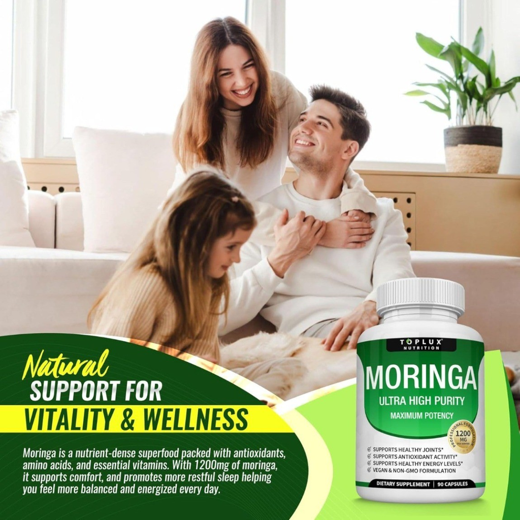 Toplux Moringa 1200mg – Superfood Capsules for Energy, Immunity & Overall Health ⭐️⭐️⭐️⭐️⭐️ 4.7 • 1,368 reviews